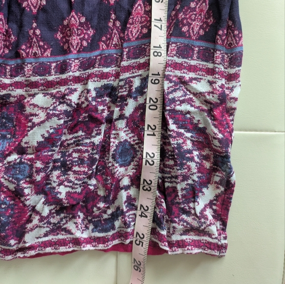Lucky Brand Purple Boho Batik Print Peasant Blouse - Picture 5 of 6